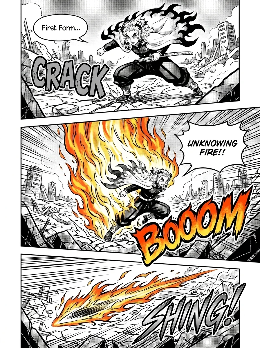 Rengoku vs Sukuna : A epic battle  Chapter 4 Page 2 - AI Generated Manga