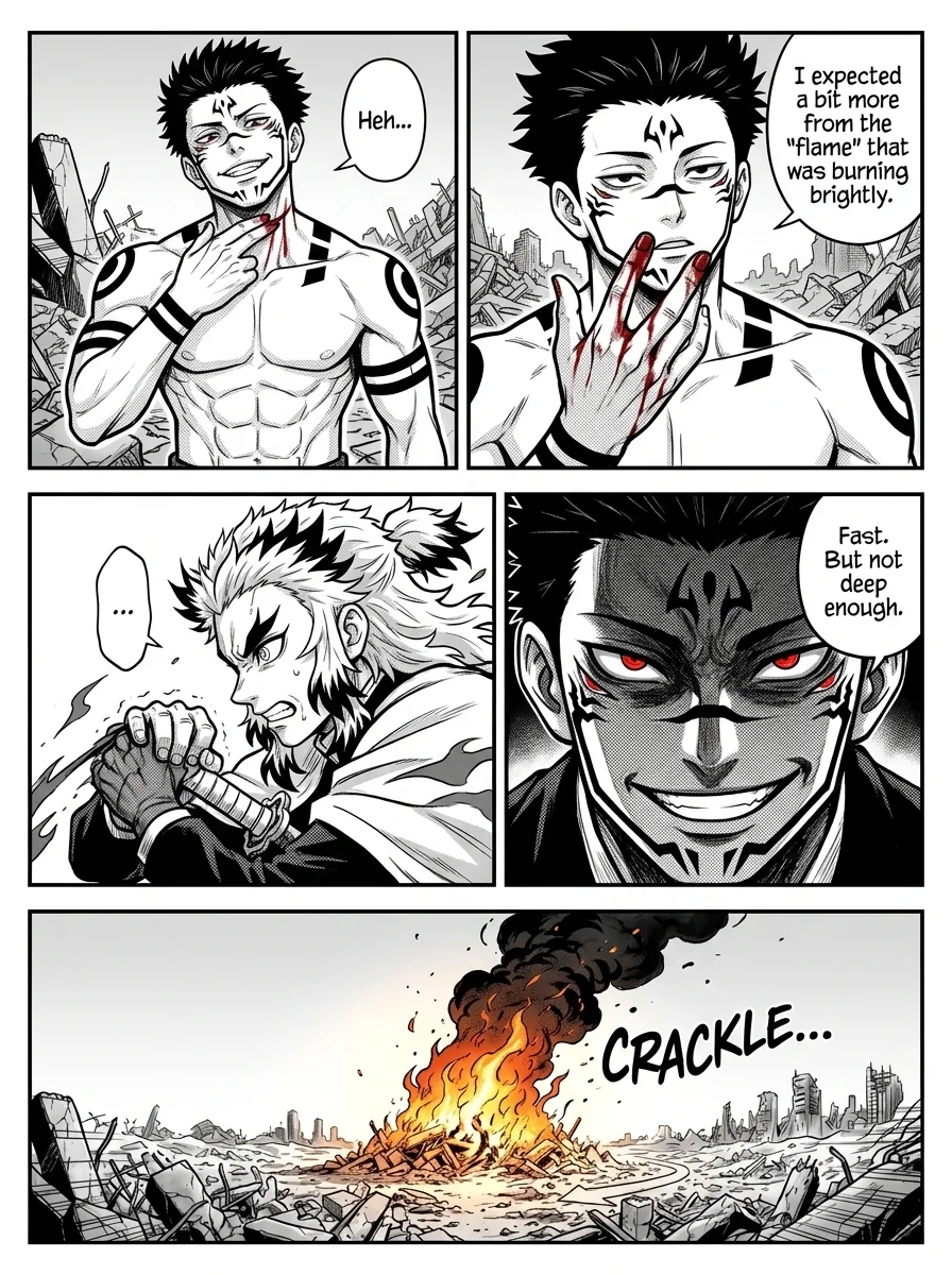 Rengoku vs Sukuna : A epic battle  Chapter 4 Page 5 - AI Generated Manga