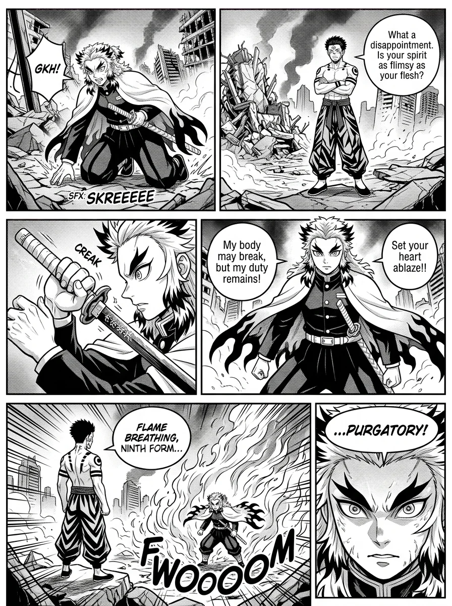 Rengoku vs Sukuna : A epic battle  Chapter 5 Page 6 - AI Generated Manga