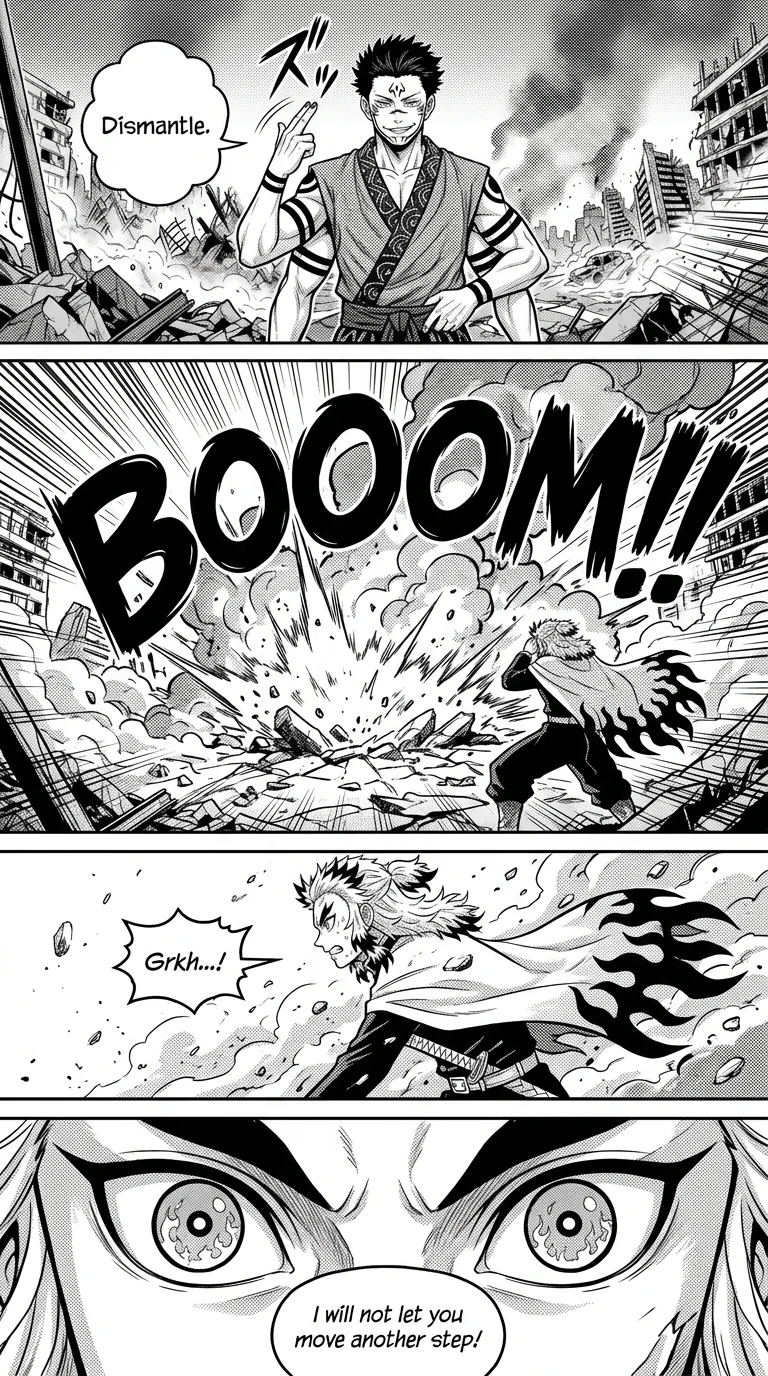 Rengoku vs Sukuna : A epic battle  Chapter 5 Page 7 - AI Generated Manga