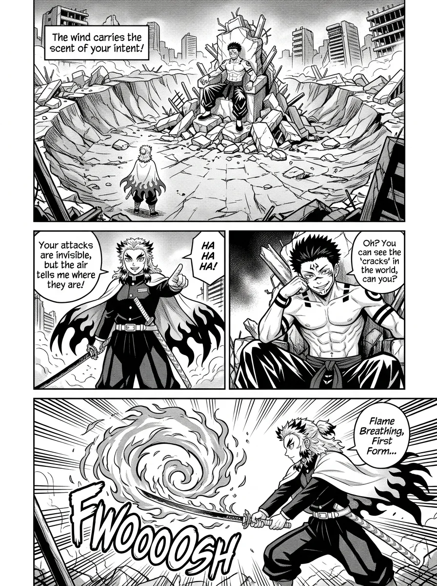 Rengoku vs Sukuna : A epic battle  Chapter 6 Page 4 - AI Generated Manga