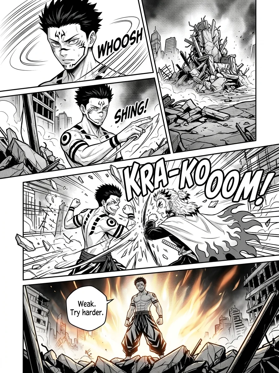 Rengoku vs Sukuna : A epic battle  Chapter 7 Page 13 - AI Generated Manga