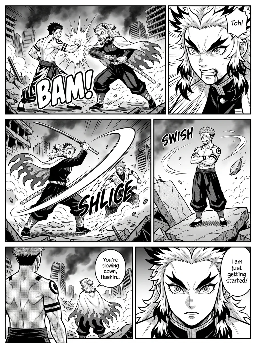 Rengoku vs Sukuna : A epic battle  Chapter 7 Page 14 - AI Generated Manga
