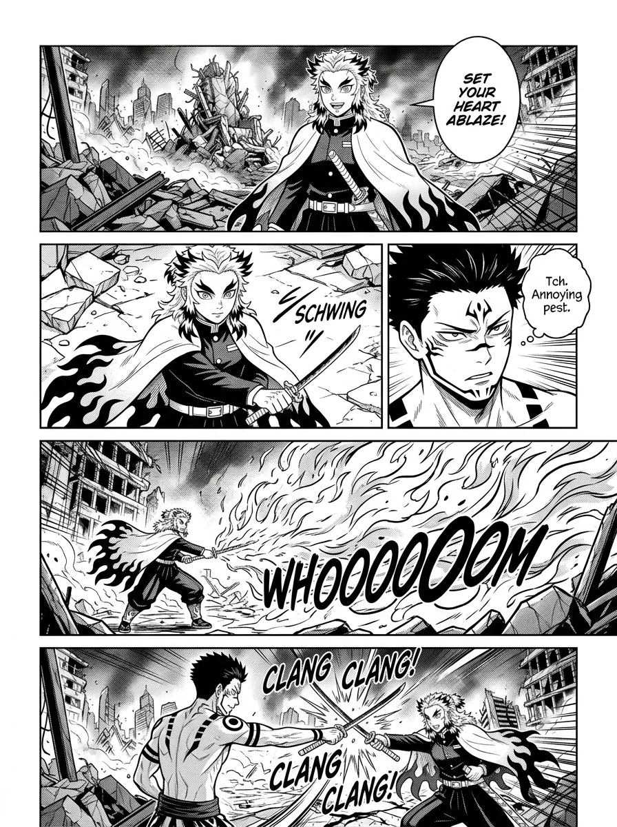 Rengoku vs Sukuna : A epic battle  Chapter 7 Page 16 - AI Generated Manga