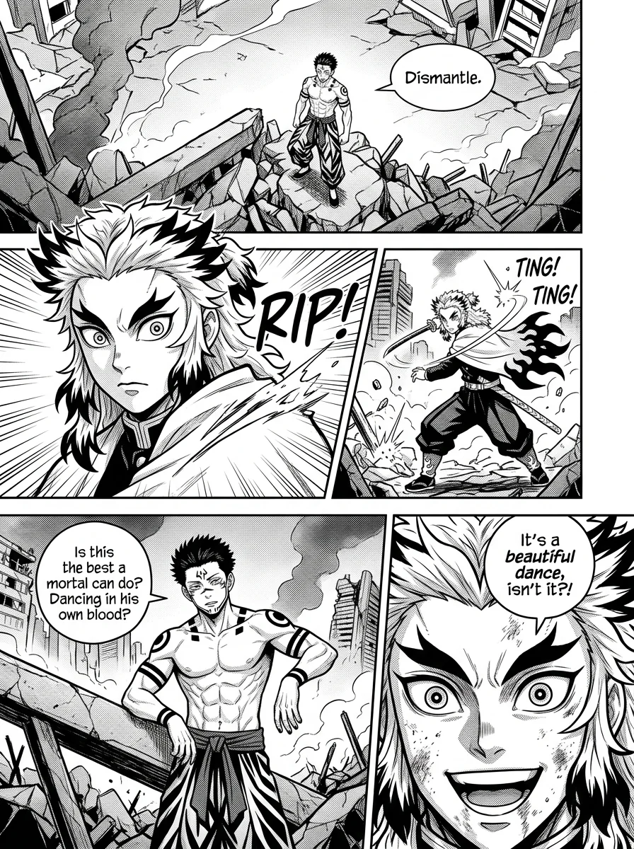 Rengoku vs Sukuna : A epic battle  Chapter 7 Page 17 - AI Generated Manga