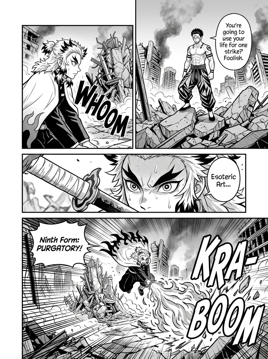 Rengoku vs Sukuna : A epic battle  Chapter 7 Page 22 - AI Generated Manga