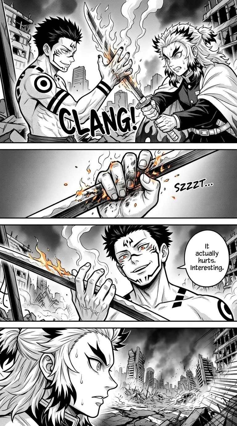 Rengoku vs Sukuna : A epic battle  Chapter 7 Page 3 - AI Generated Manga
