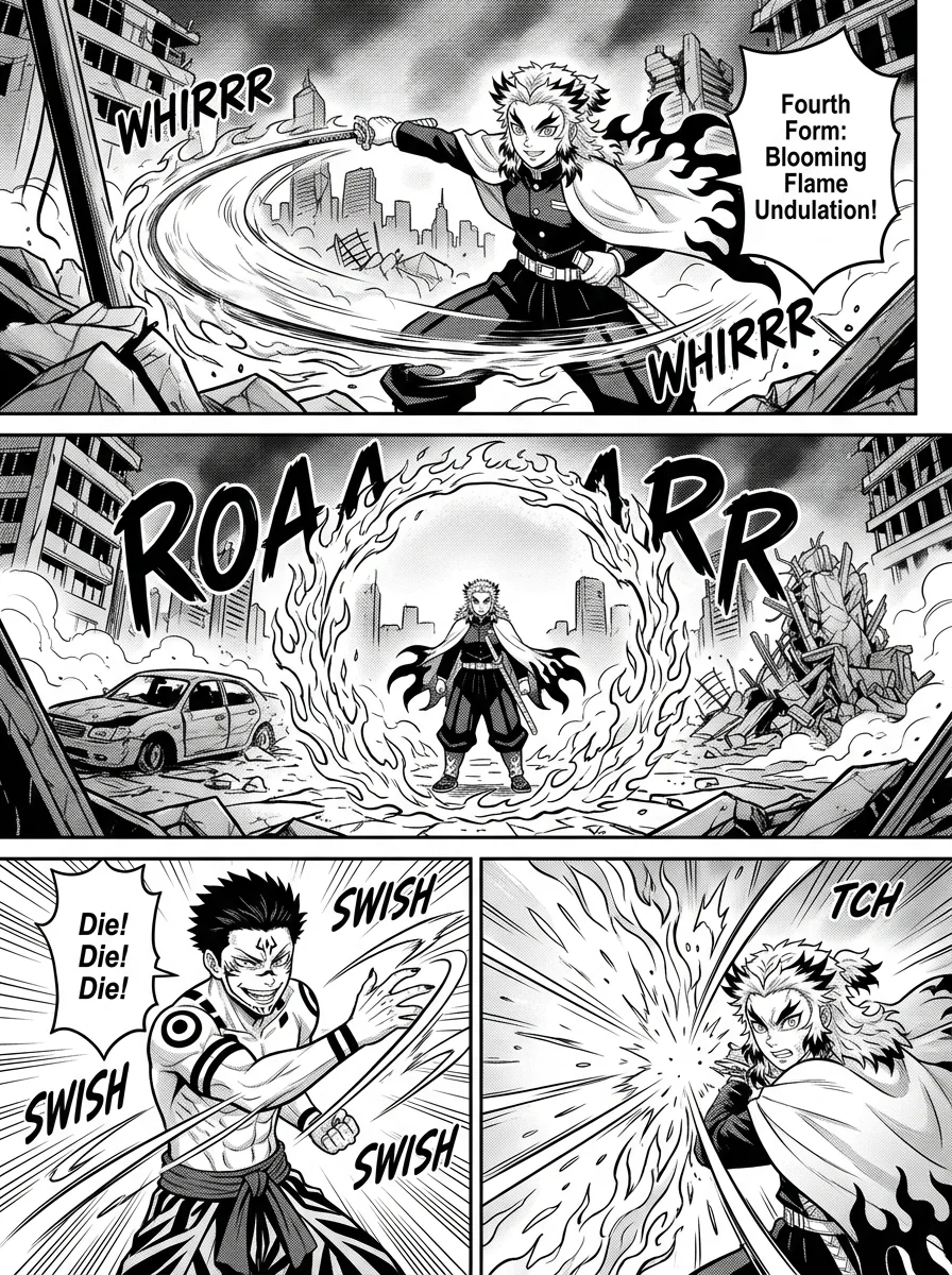 Rengoku vs Sukuna : A epic battle  Chapter 7 Page 5 - AI Generated Manga