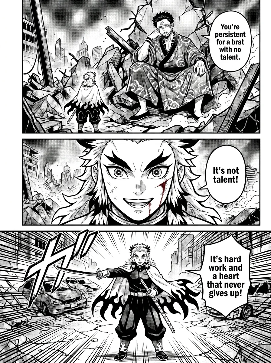 Rengoku vs Sukuna : A epic battle  Chapter 7 Page 6 - AI Generated Manga