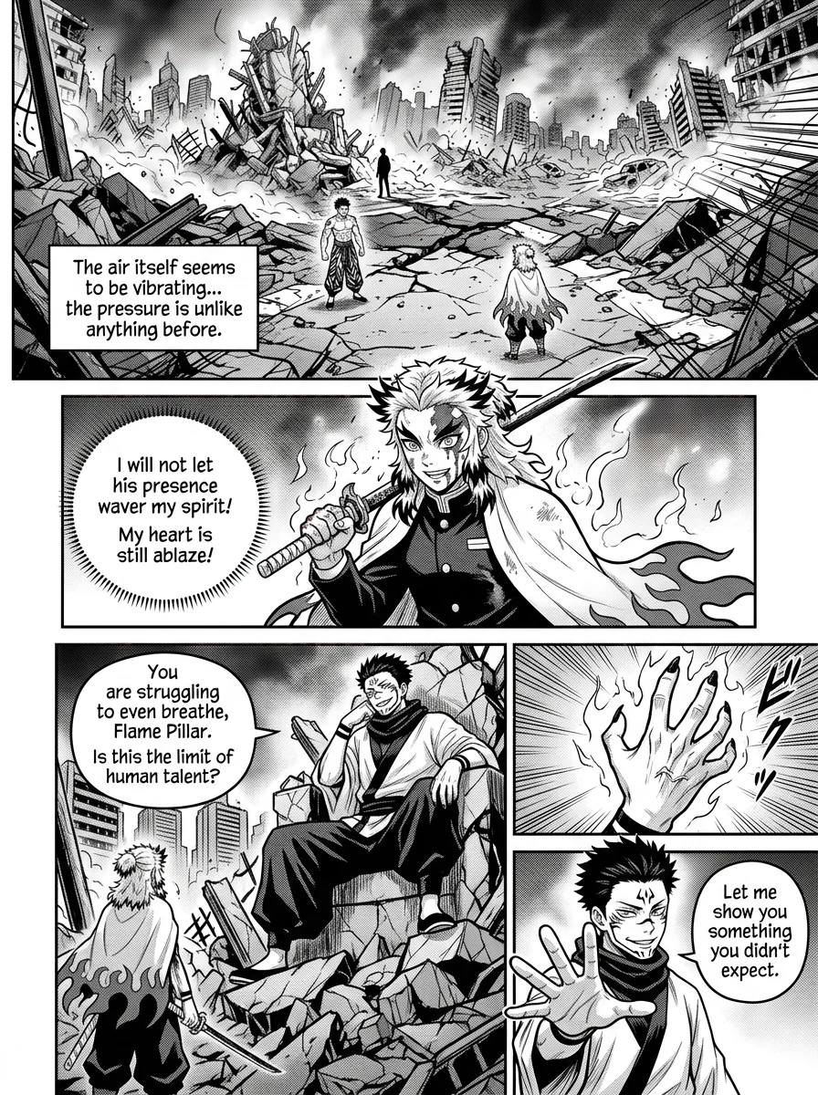 Rengoku vs Sukuna : A epic battle  Chapter 7 Page 8 - AI Generated Manga