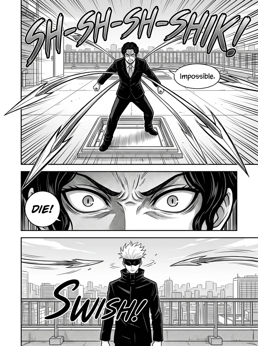Gojo vs Muzan : A coming thriller  Chapter 1 Page 5 - AI Generated Manga