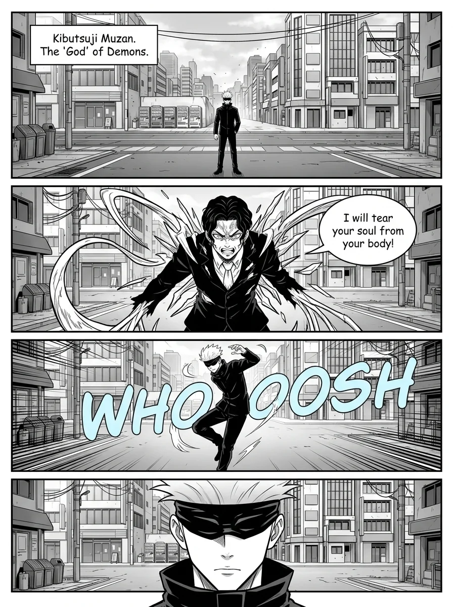 Gojo vs Muzan : A coming thriller  Chapter 4 Page 7 - AI Generated Manga
