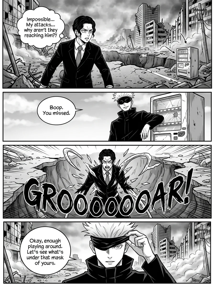 Gojo vs Muzan : A coming thriller  Chapter 5 Page 4 - AI Generated Manga