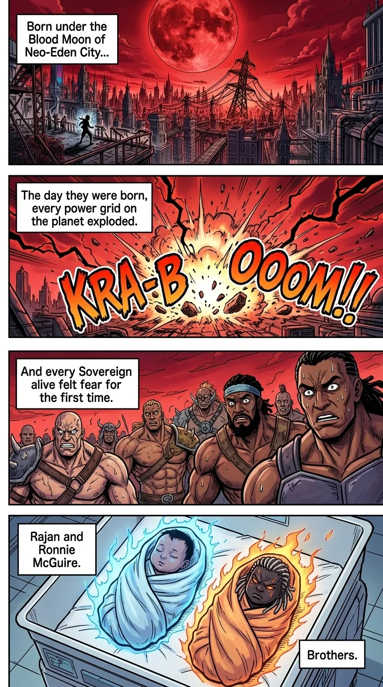 The City Beneath the Red Sky Chapter 1 Page 2 - AI Generated Manga