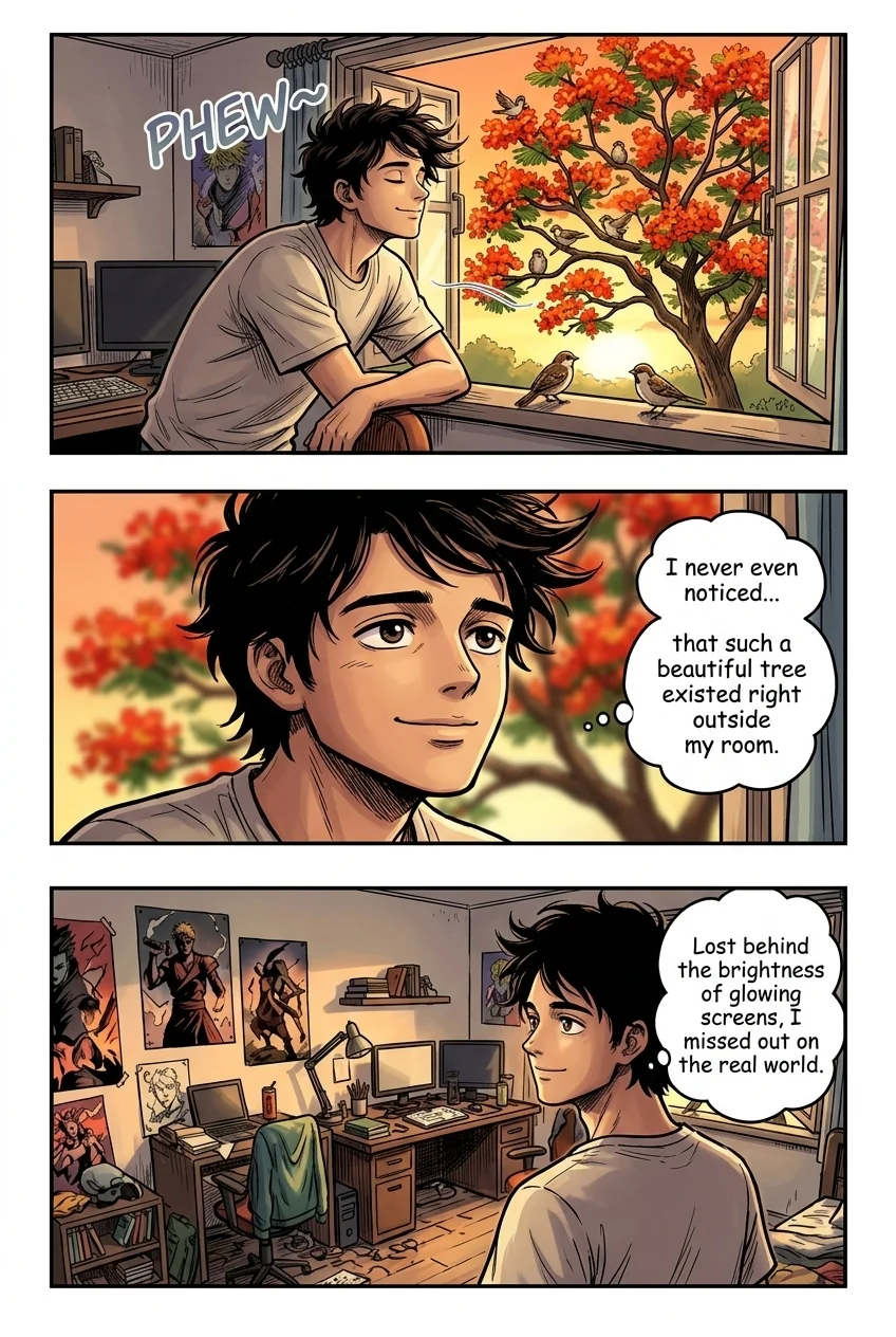 Digital Detox Chapter 3 Page 3 - AI Generated Manga
