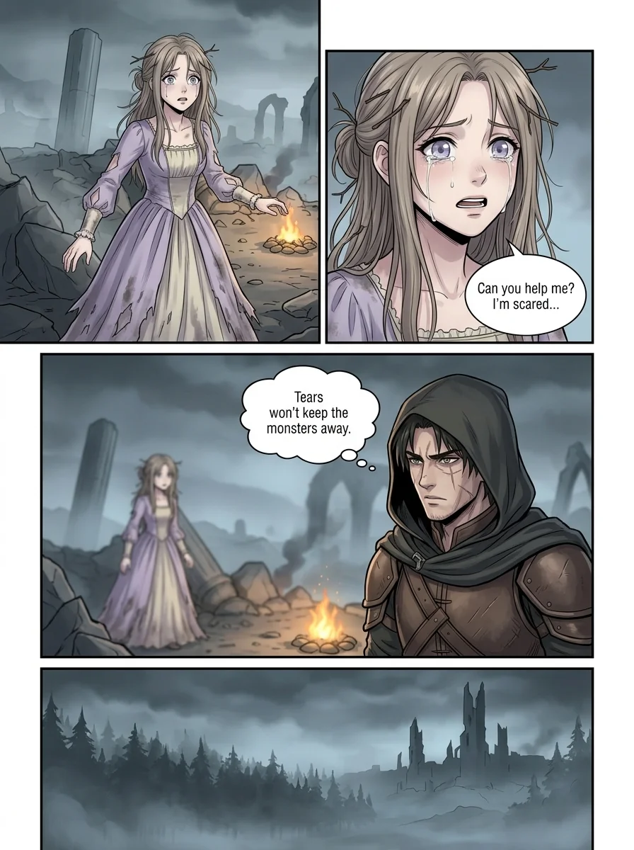 The flame that remembers her Chapter 1 Page 7 - AI Generated Manga