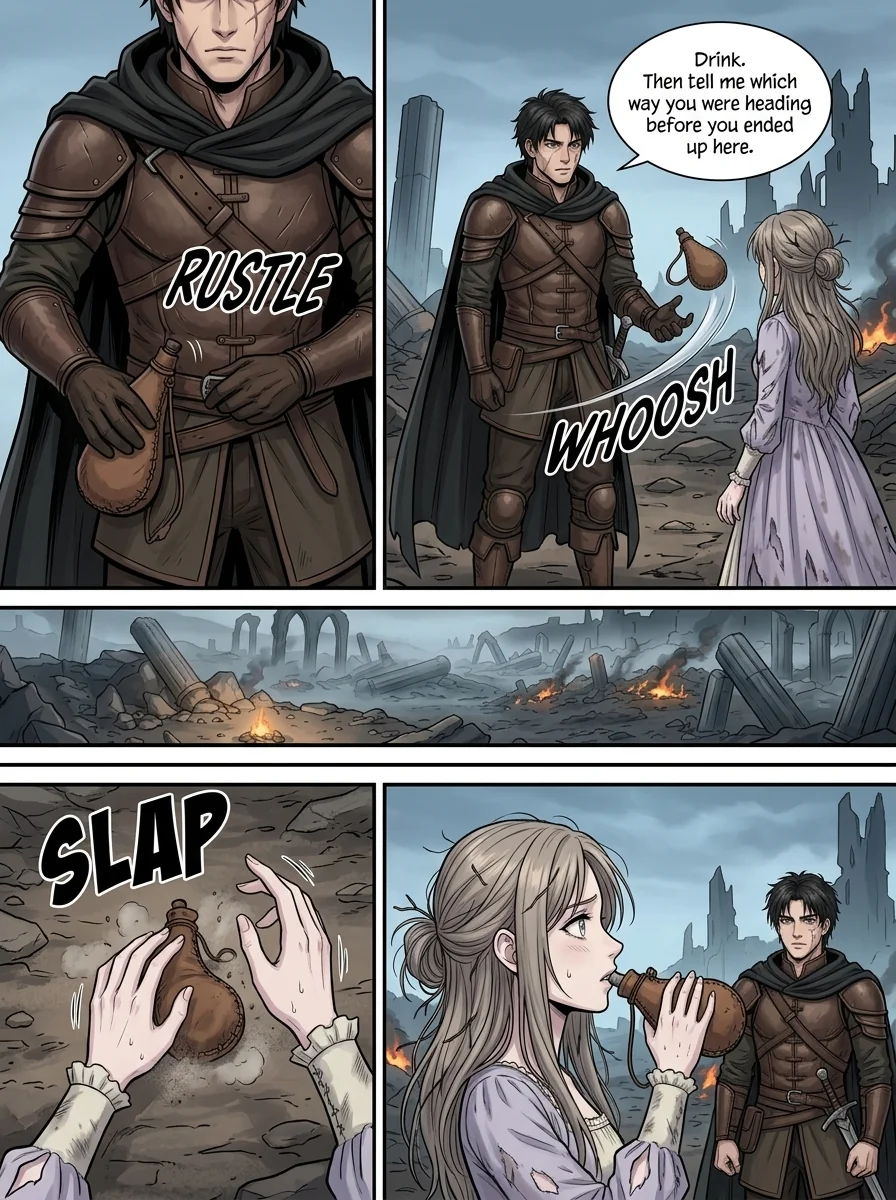 The flame that remembers her Chapter 1 Page 9 - AI Generated Manga